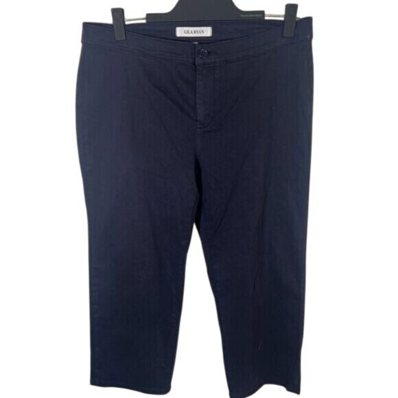 NWOT Lila Ryan Stitch Fix navy crop pants size 12 - Picture 1 of 2